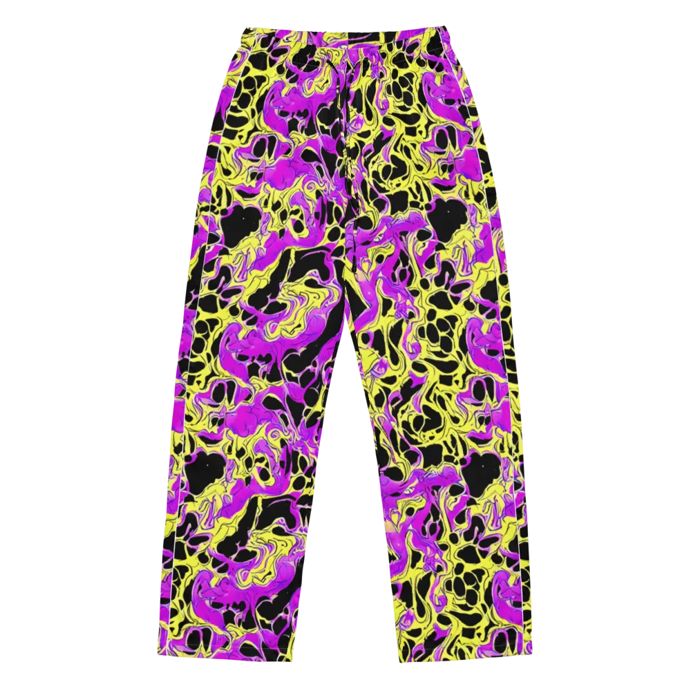 Blacklight Swirl on Women's Pajama Pants — Front