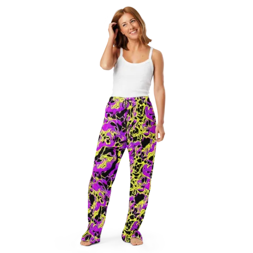 Blacklight Swirl on a Women's Pajama Pants