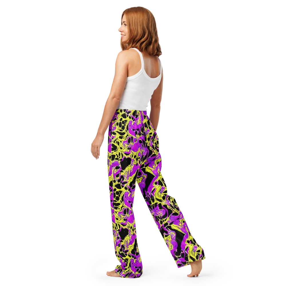 Blacklight Swirl on Women's Pajama Pants — Back
