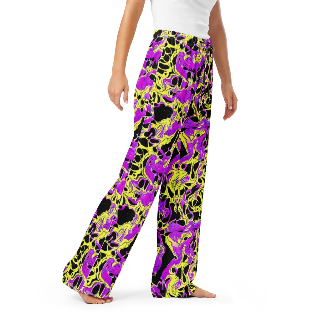 Blacklight Swirl on Women's Pajama Pants — Right Front