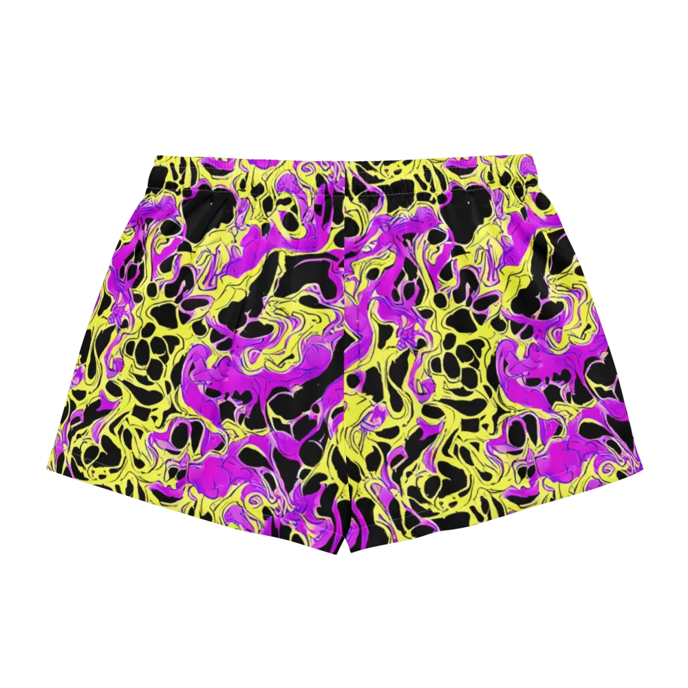 Blacklight Swirl on Women's Pajama Shorts — Back