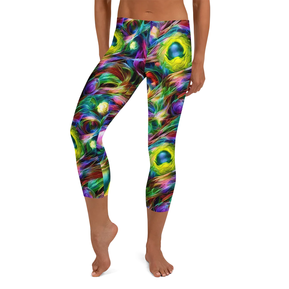 Psychedelic Velvet on Capri Leggings — Front
