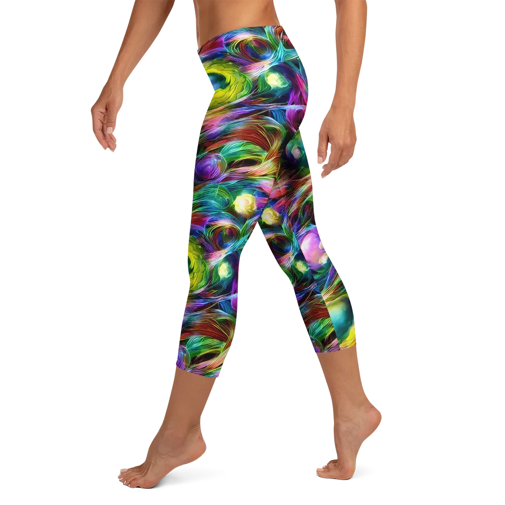 Psychedelic Velvet on Capri Leggings — Left
