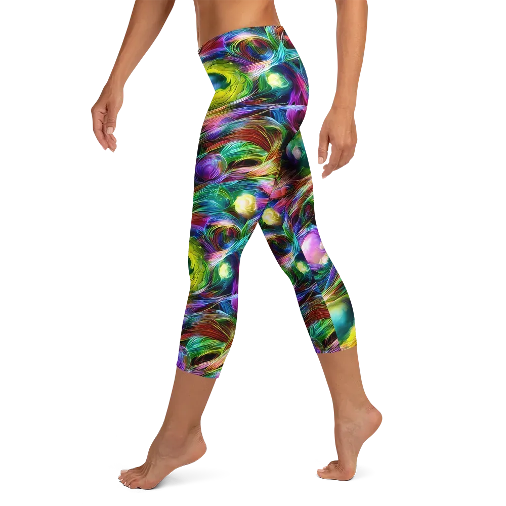 Psychedelic Velvet on Capri Leggings — Left