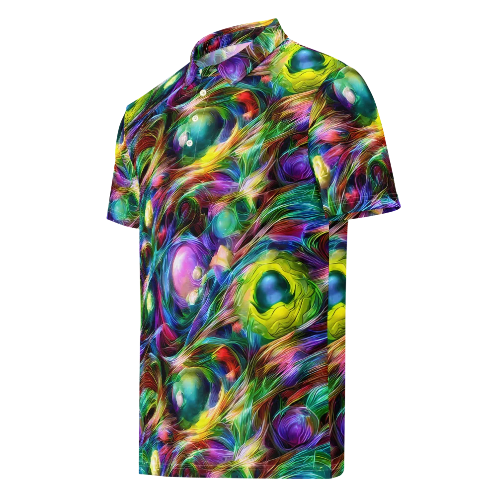 Psychedelic Velvet on Men's Slim Fit Polo Shirt — Left Front