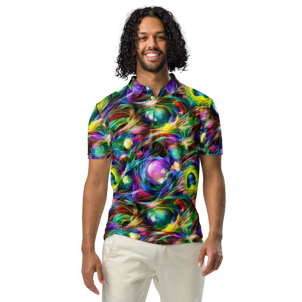 Psychedelic Velvet on Men's Slim Fit Polo Shirt — Front