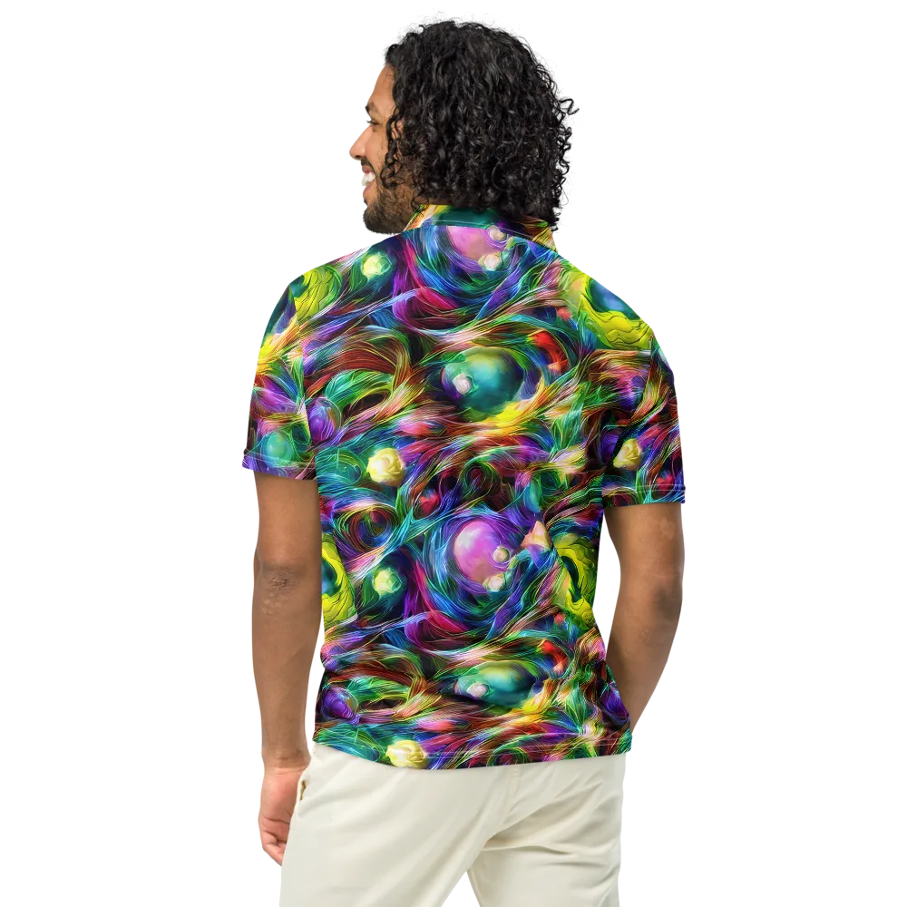 Psychedelic Velvet on Men's Slim Fit Polo Shirt — Back