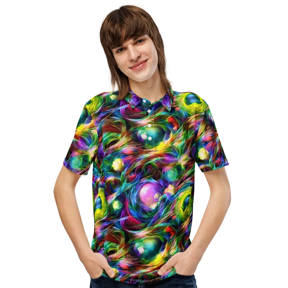 Psychedelic Velvet on Men's Slim Fit Polo Shirt — Front
