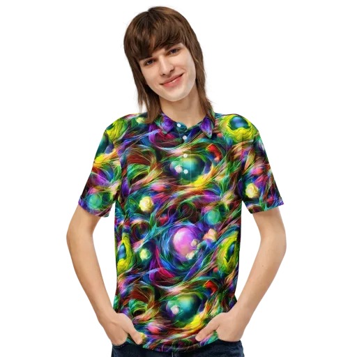 Psychedelic Velvet on a Men's Slim Fit Polo Shirt