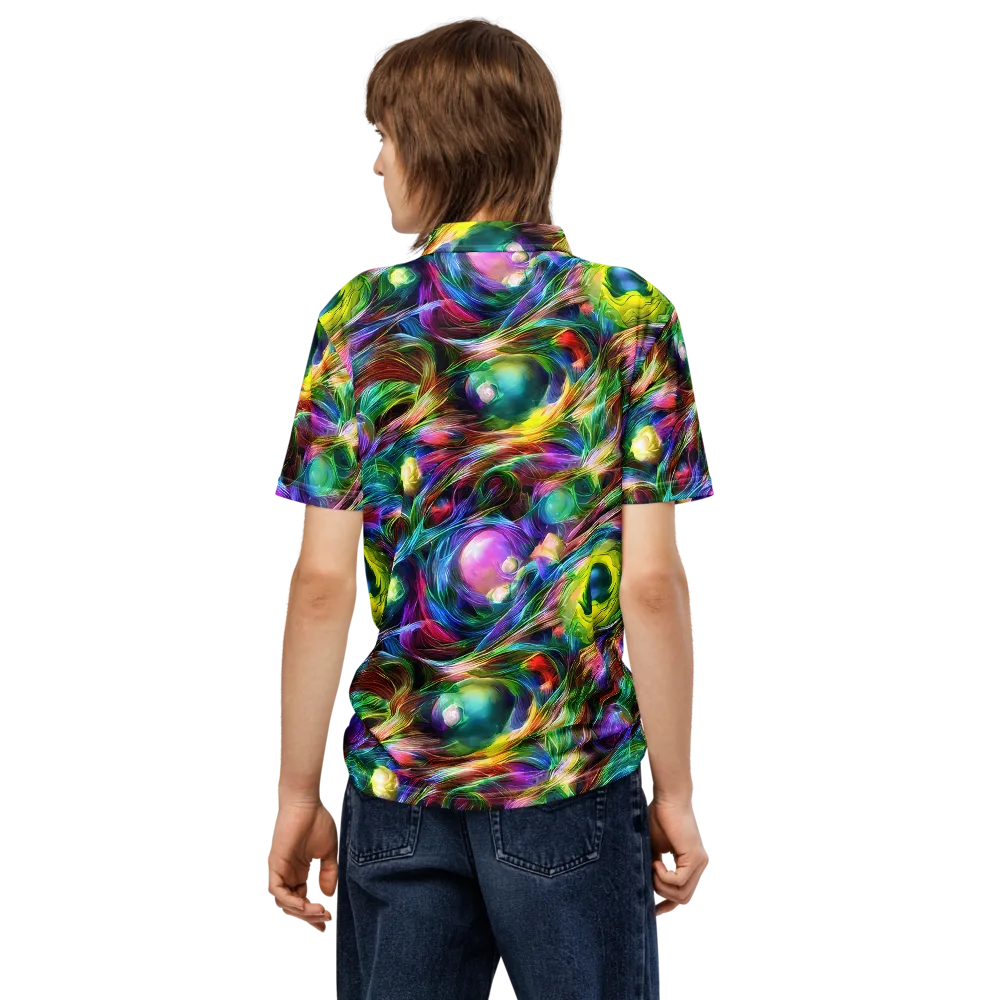 Psychedelic Velvet on Men's Slim Fit Polo Shirt — Back