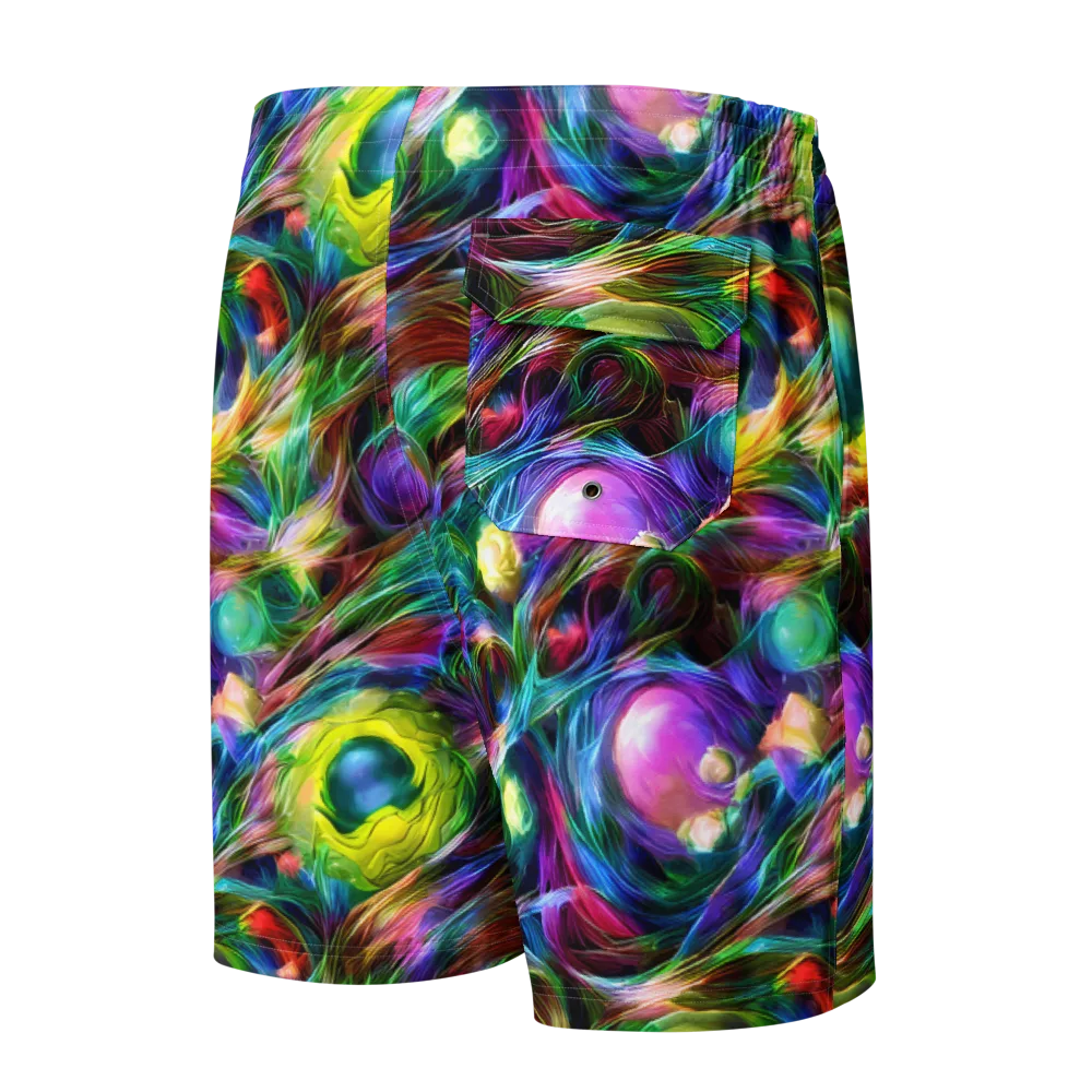 Psychedelic Velvet on Men's Board Shorts — Back