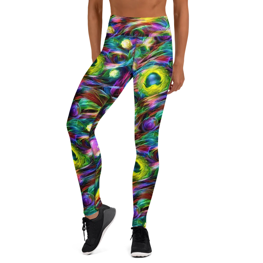 Psychedelic Velvet on Yoga Leggings — Front