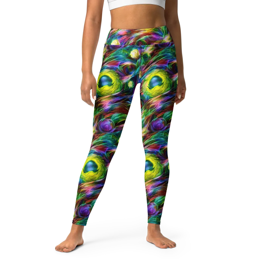 Psychedelic Velvet on Yoga Leggings — Front