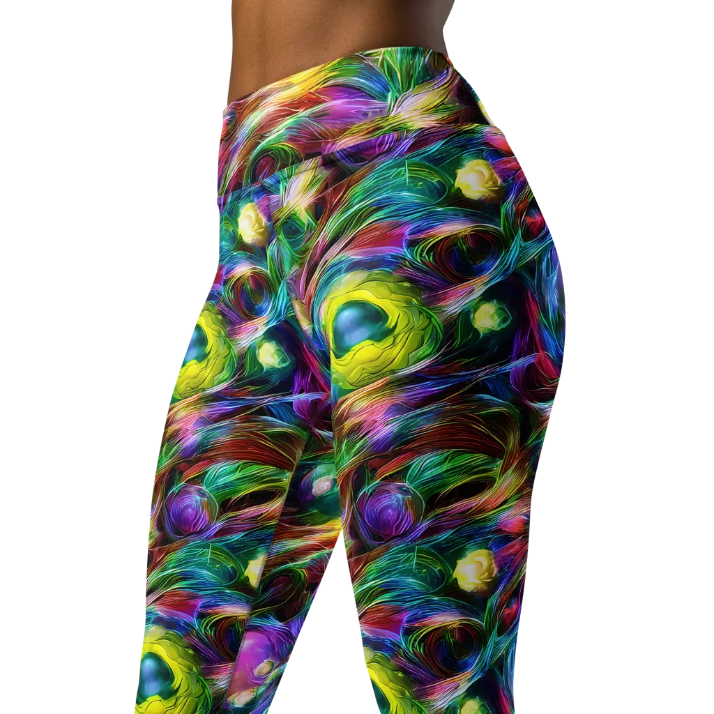 Psychedelic Velvet on Yoga Leggings — Left Front