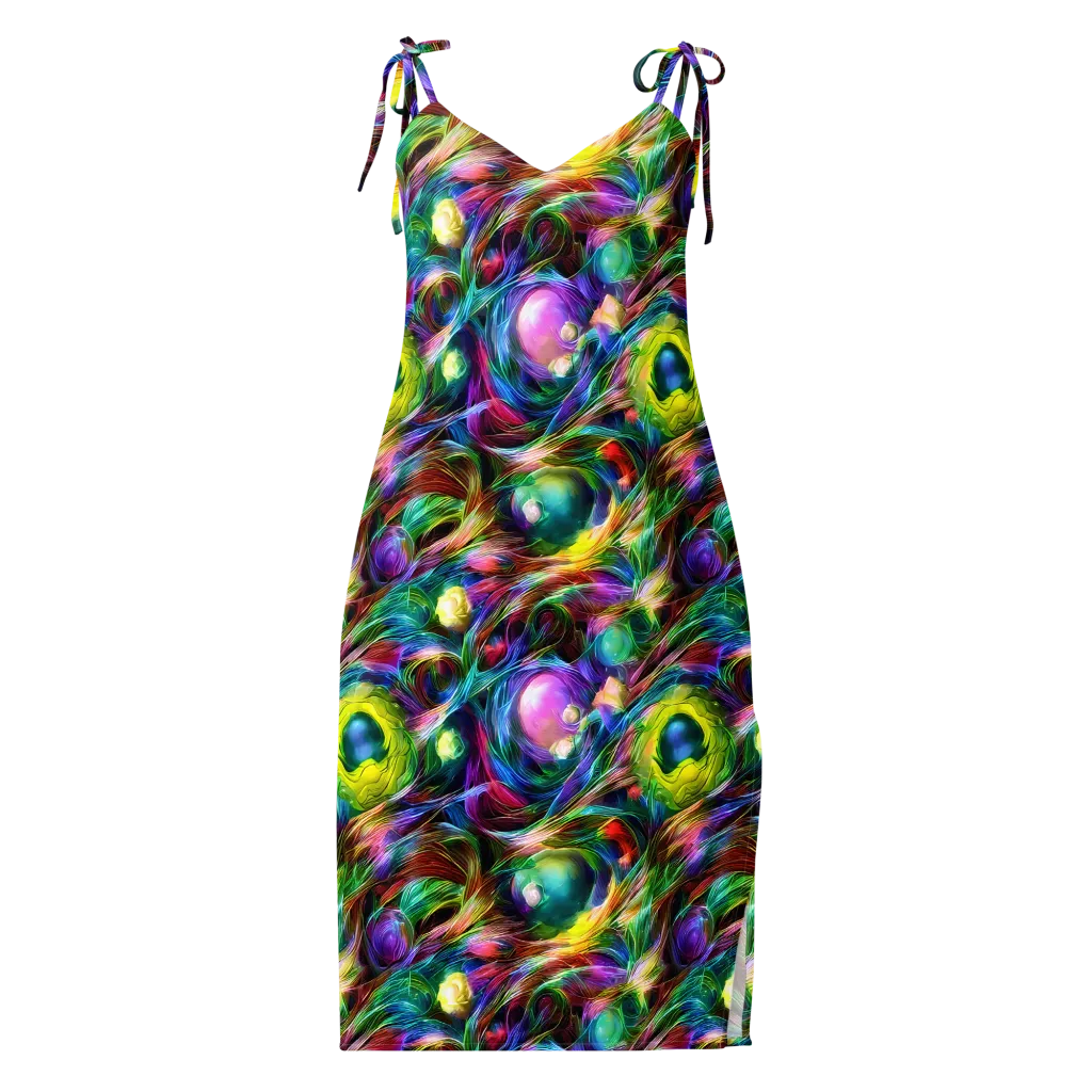 Psychedelic Velvet on Slip Dress — Front