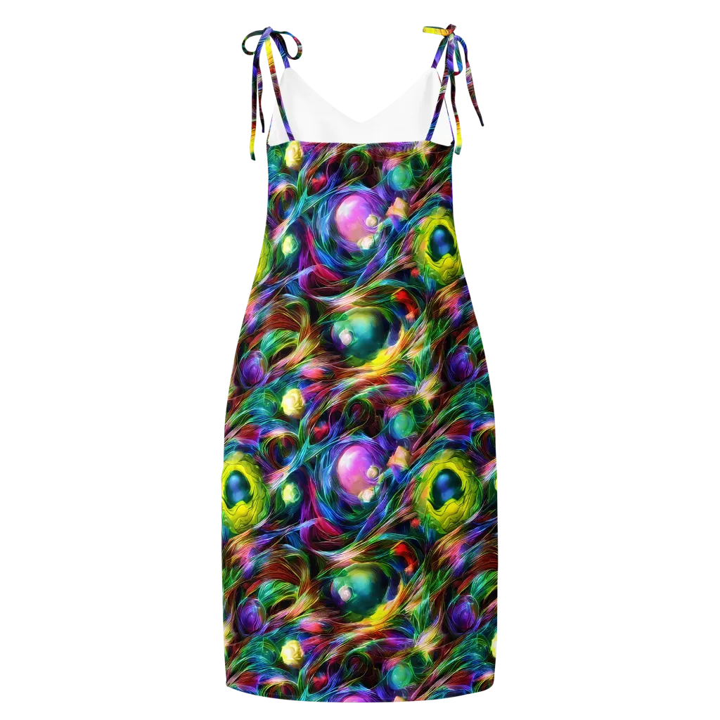 Psychedelic Velvet on Slip Dress — Back