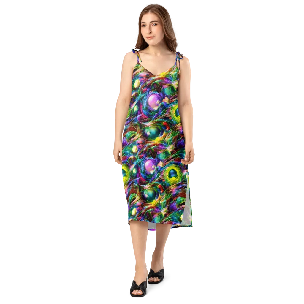 Psychedelic Velvet on Slip Dress — Front