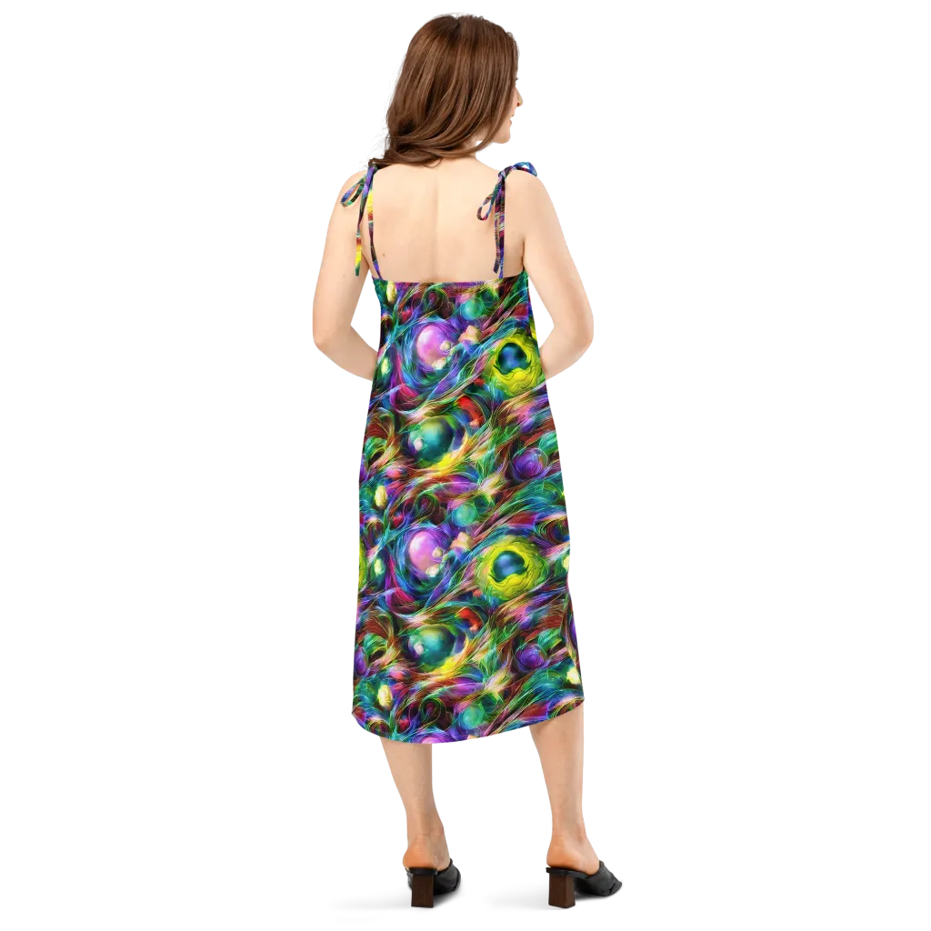 Psychedelic Velvet on Slip Dress — Back