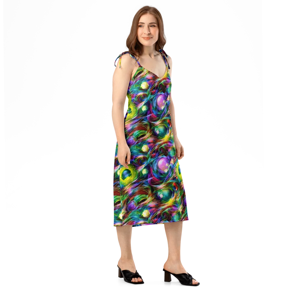 Psychedelic Velvet on Slip Dress — Right Front