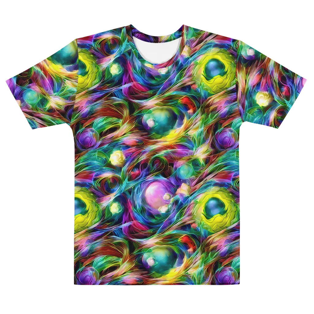 Psychedelic Velvet on Men's Cotton Crew Neck T-Shirt — Front