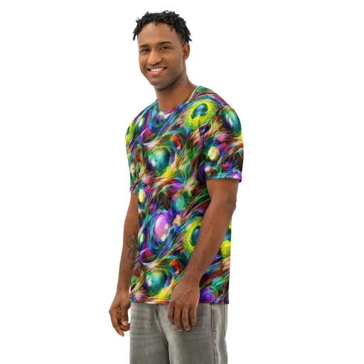 Psychedelic Velvet on a Men's Cotton Crew Neck T-Shirt