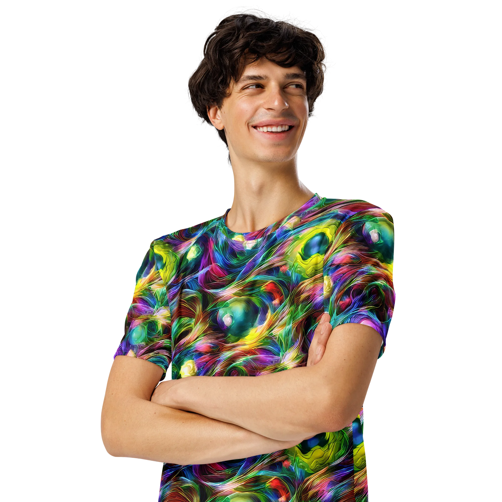 Psychedelic Velvet on Men's Crew Neck T-Shirt — Left Front