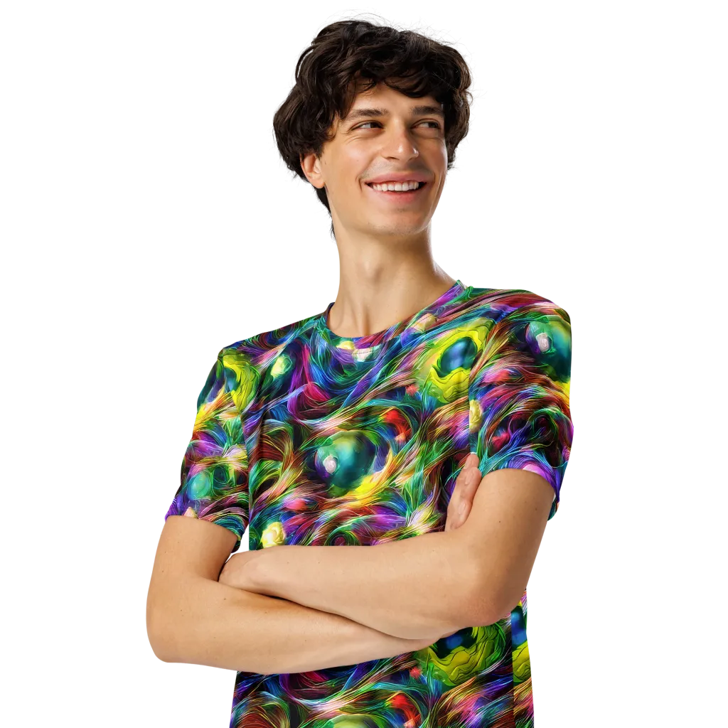 Psychedelic Velvet on Men's Crew Neck T-Shirt — Left Front