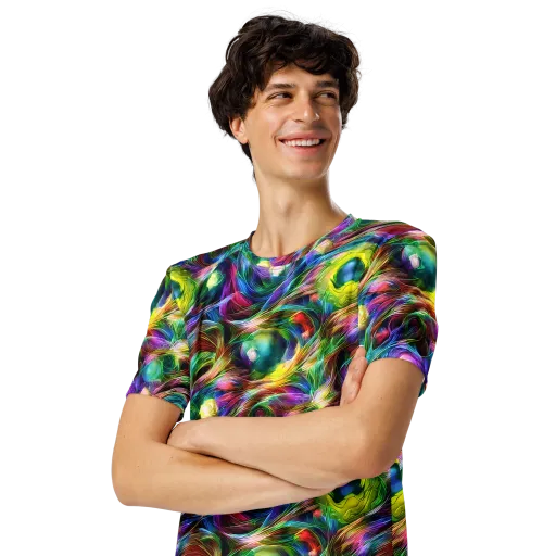 Psychedelic Velvet on a Men's Crew Neck T-Shirt