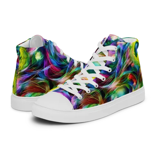 Psychedelic Velvet on a Men's High Top Canvas Shoes