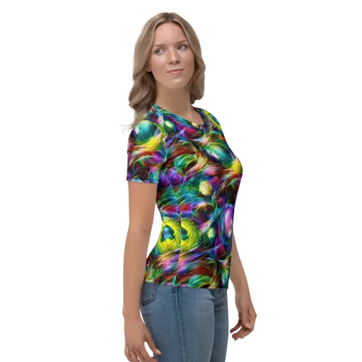Psychedelic Velvet on a Women's Crew Neck T-Shirt