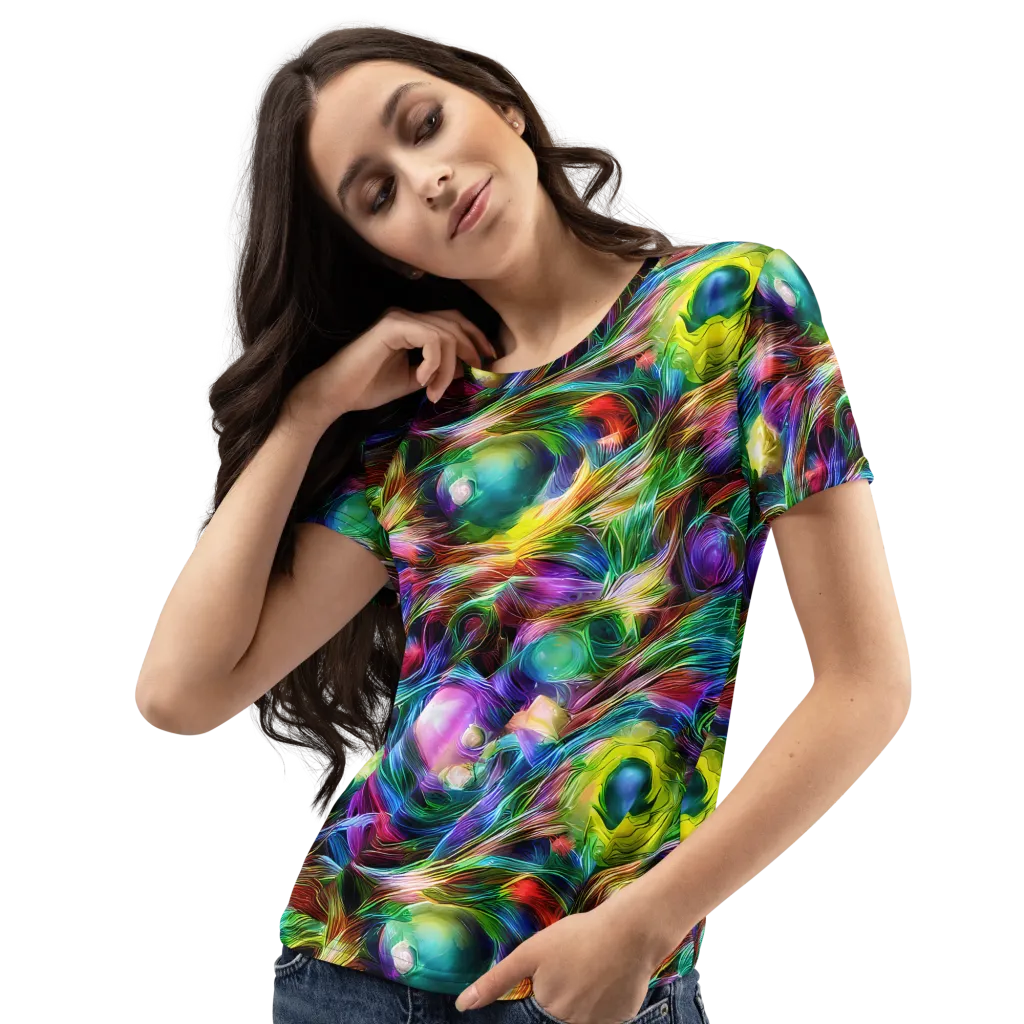 Psychedelic Velvet on Women's Crew Neck T-Shirt — Left Front