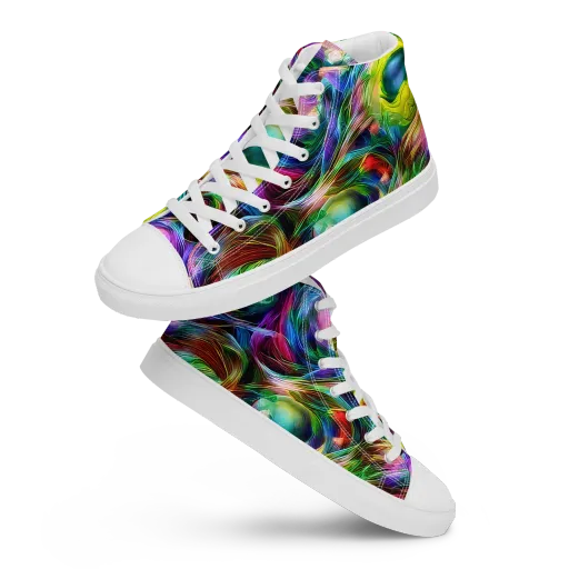 Psychedelic Velvet on a Women's High Top Canvas Shoes