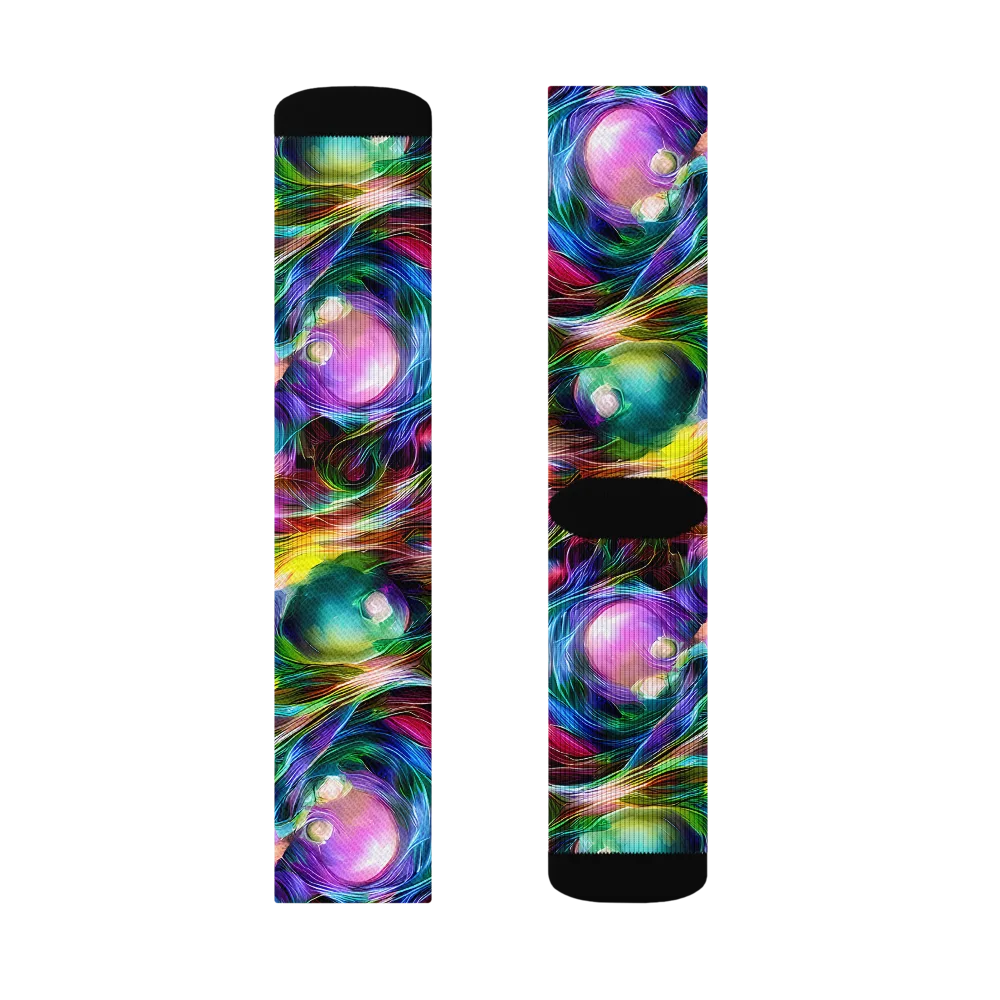 Psychedelic Velvet on Socks — Left Sock
