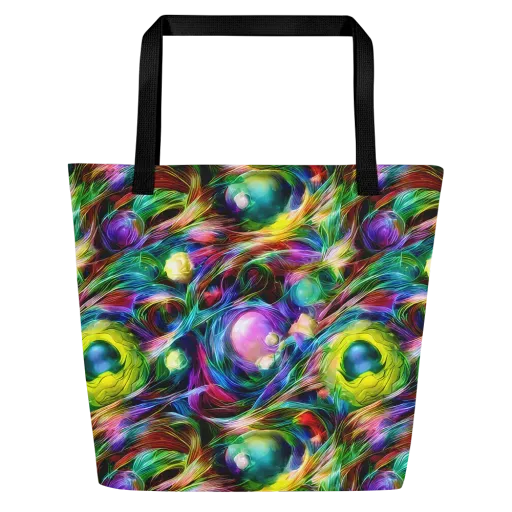 Psychedelic Velvet on a Large Tote Bag W/ Pocket
