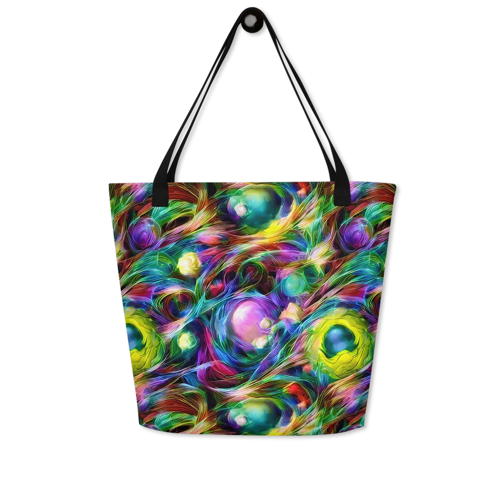 Psychedelic Velvet on Large Tote Bag W/ Pocket — Front