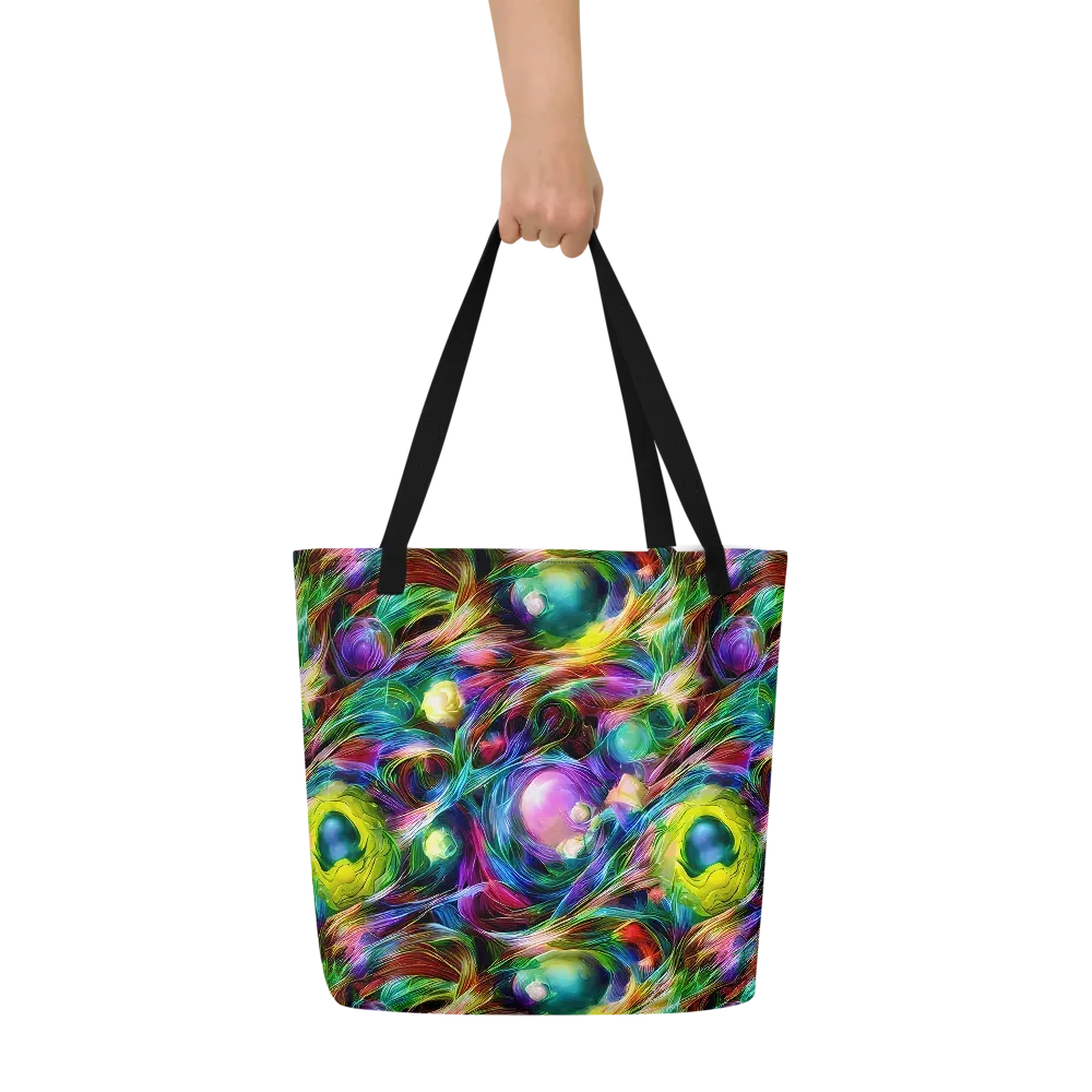 Psychedelic Velvet on Large Tote Bag W/ Pocket — Front