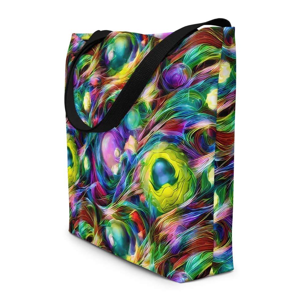 Psychedelic Velvet on Large Tote Bag W/ Pocket — Front