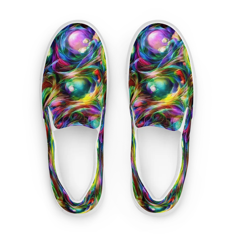 Psychedelic Velvet on Women's Slip-On Canvas Shoes — Front