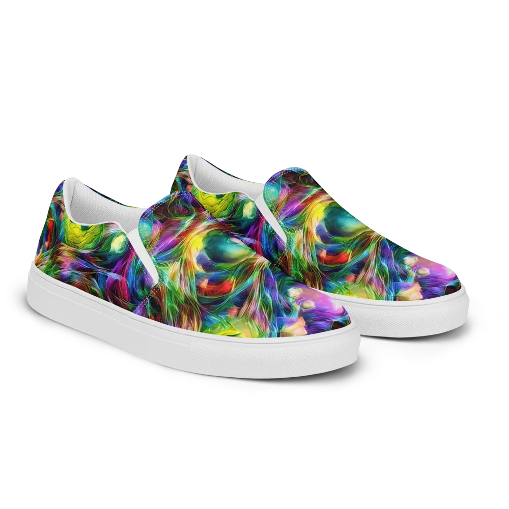 Psychedelic Velvet on Women's Slip-On Canvas Shoes — Right Front