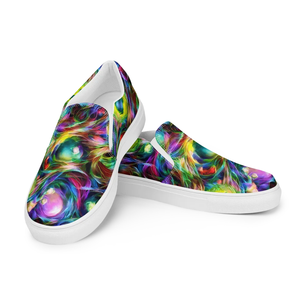 Psychedelic Velvet on Women's Slip-On Canvas Shoes — Left Front