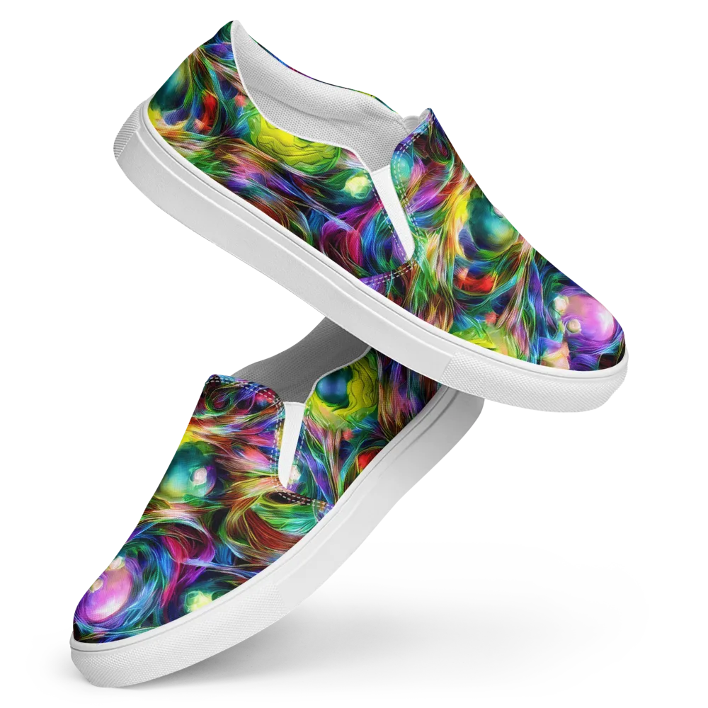 Psychedelic Velvet on Women's Slip-On Canvas Shoes — Front