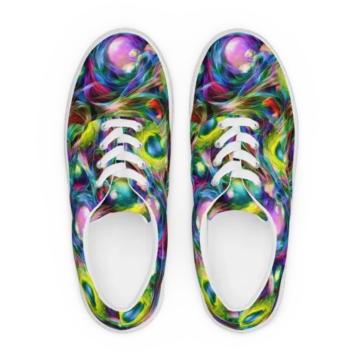 Psychedelic Velvet on a Men's Lace-Up Canvas Shoes