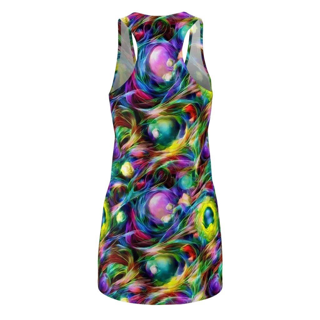 Psychedelic Velvet on Racerback Dress — Back