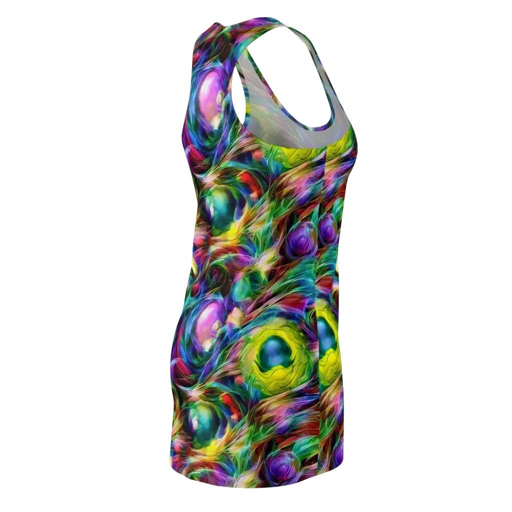 Psychedelic Velvet on Racerback Dress — Back Side