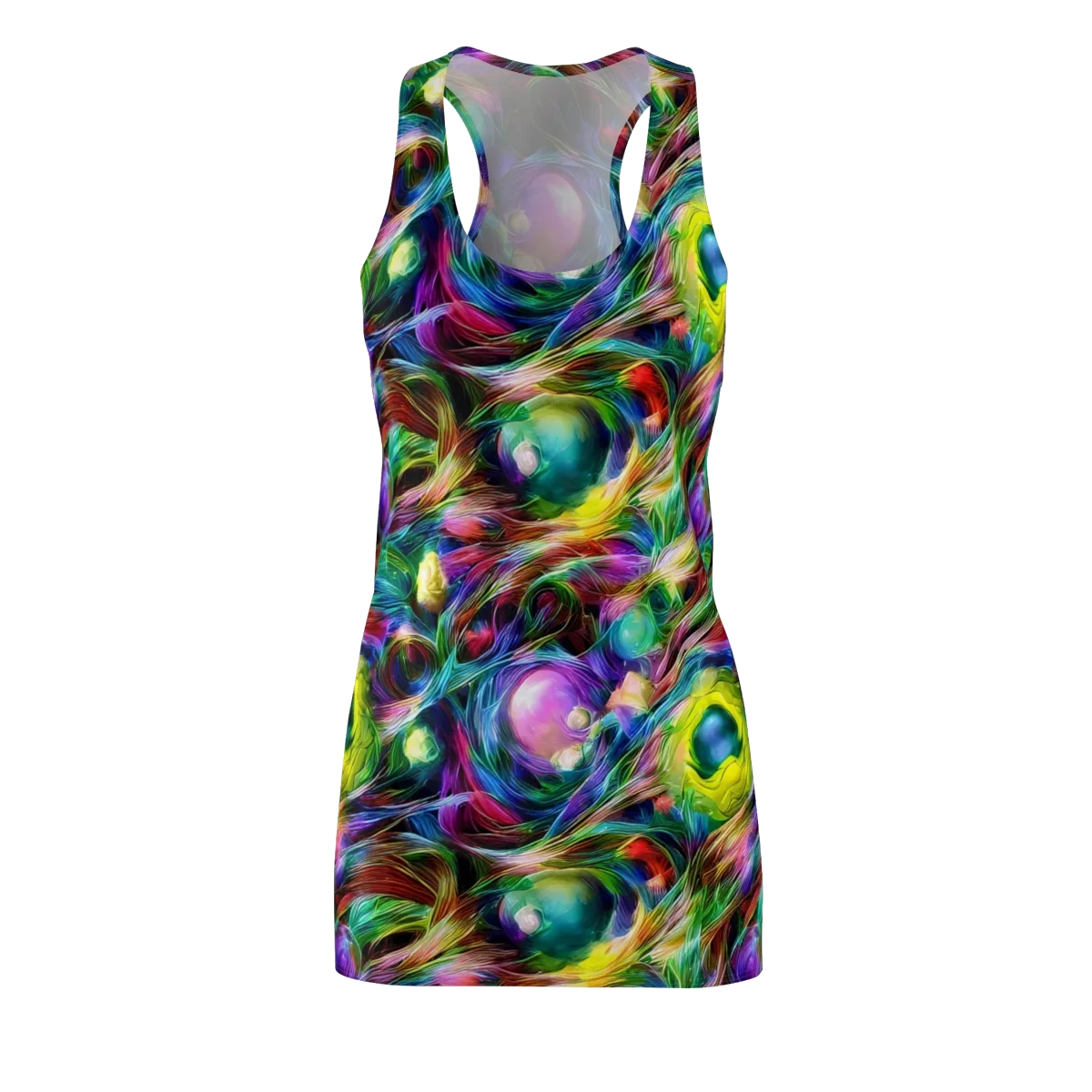 Psychedelic Velvet on Racerback Dress — Front