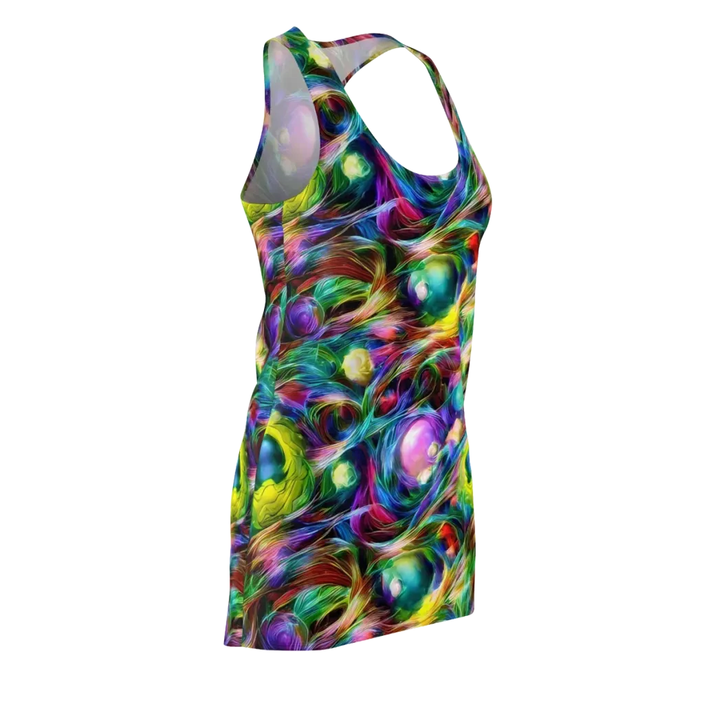 Psychedelic Velvet on Racerback Dress — Front Side