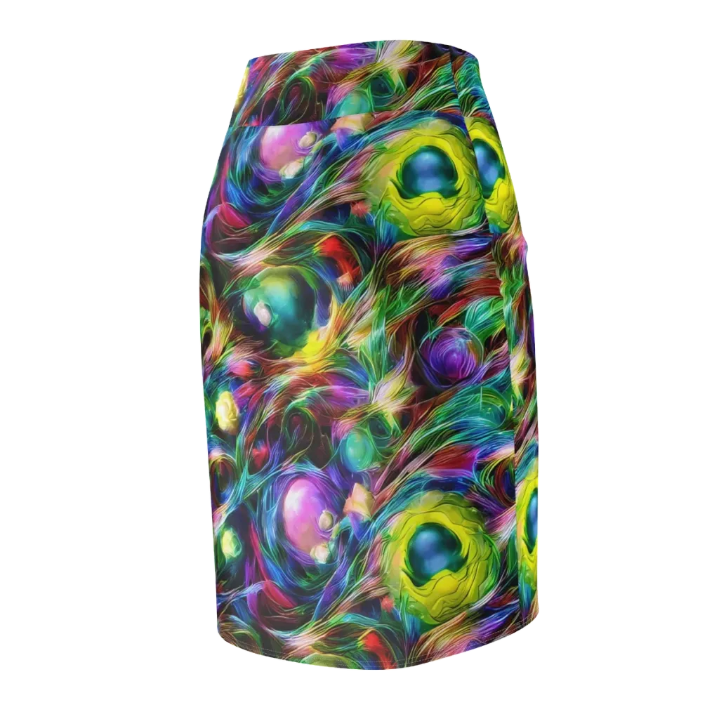 Psychedelic Velvet on Pencil Skirt — Back Side