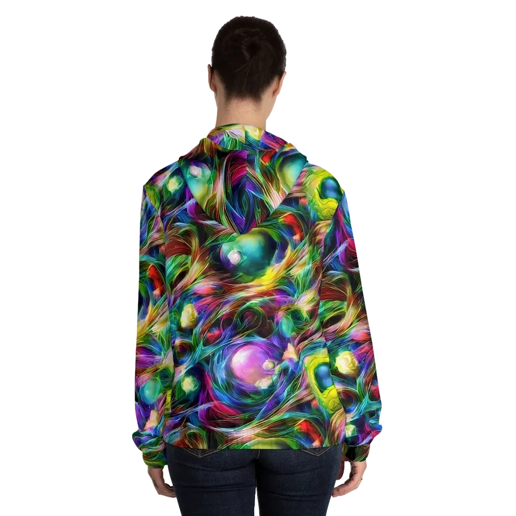 Psychedelic Velvet on Women's Full-Zip Hoodie — Back On Person
