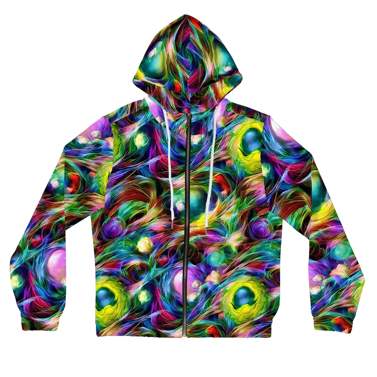 Psychedelic Velvet on Women's Full-Zip Hoodie — Front