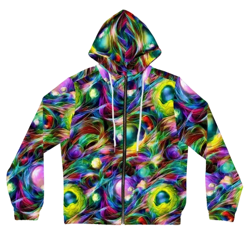 Psychedelic Velvet on a Women's Full-Zip Hoodie